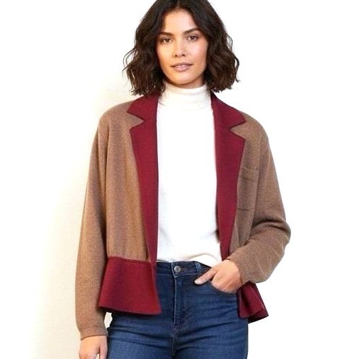 Vintage St John Saks 5th Avenue 80s Sweater Blazer Jacket Shoulder Pads Knit 12